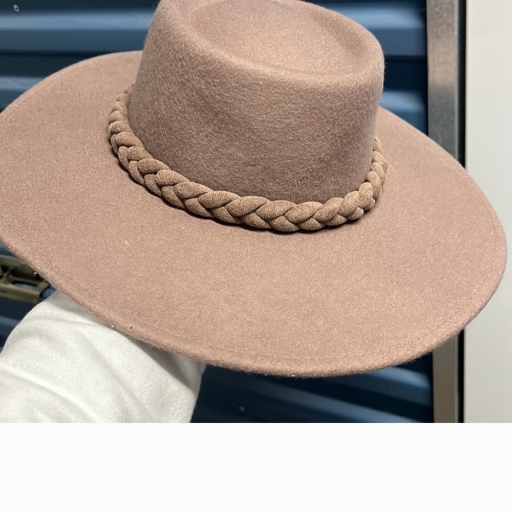 A New Day - 100% Wool Wide Brim Hat Brown Size OS●